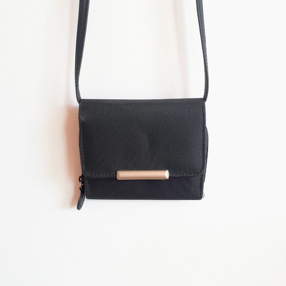 Black wallet bag with shoulder strap - Picture 2 of 6